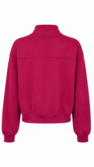 Chic Quarter-Zip Sweatshirt - Cabernet