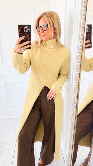 Maxi Turtleneck Sweater Dress - Butter