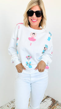 Nutcracker Ballet Dream Sweatshirt-130 Long Sleeve Tops-Belle Cher-Coastal Bloom Boutique, find the trendiest versions of the popular styles and looks Located in Indialantic, FL