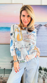 Feline Friends Italian St. Tropez-140 Sweaters-Italianissimo-Coastal Bloom Boutique, find the trendiest versions of the popular styles and looks Located in Indialantic, FL