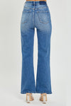 High Rise Medium Blue Wash Straight Jeans-170 Bottoms-RISEN JEANS-Coastal Bloom Boutique, find the trendiest versions of the popular styles and looks Located in Indialantic, FL