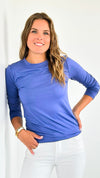 Anniston Brushed Microfiber Long Sleeve Neck Tee - Marlin-130 Long Sleeve Tops-Zenana-Coastal Bloom Boutique, find the trendiest versions of the popular styles and looks Located in Indialantic, FL