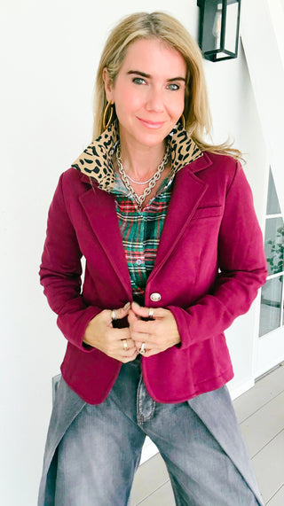 The Ini Italian Blazer - Burgundy