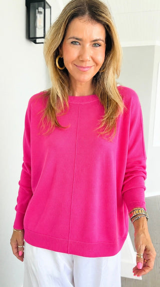 Soft Relaxed Long Sleeve Top - Beetroot