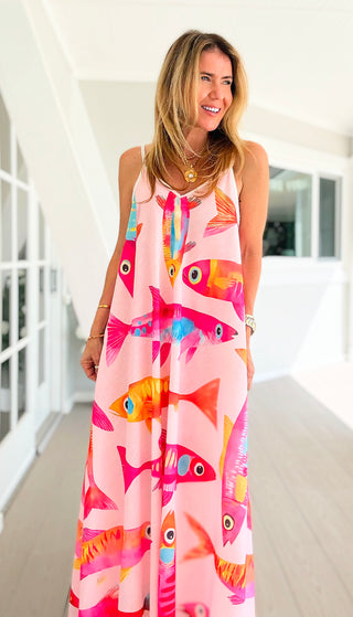 Tropical Fish Slip Italian Dress