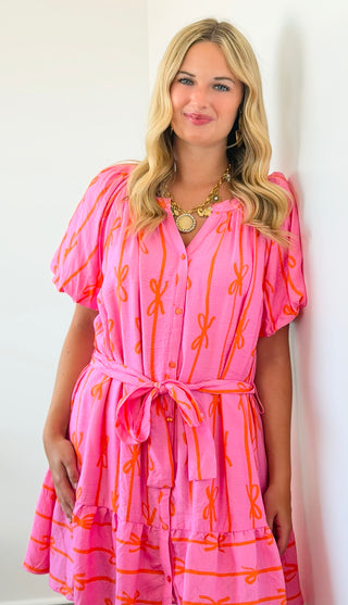 Rosette Ribbon Day Dress