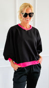 Pop of Color Italian Sweatshirt-110 Long Sleeve Tops-LAVVIA-Coastal Bloom Boutique, find the trendiest versions of the popular styles and looks Located in Indialantic, FL
