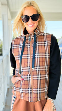 Talk of the Town Plaid Vest-160 Jackets-JODIFL-Coastal Bloom Boutique, find the trendiest versions of the popular styles and looks Located in Indialantic, FL