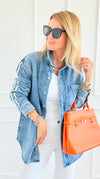 Track the Trends Denim Top-130 Long Sleeve Tops-White Birch-Coastal Bloom Boutique, find the trendiest versions of the popular styles and looks Located in Indialantic, FL