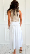 Lounge Nomad Italian Pant- White-100 Pants-CLEAR S/ SENORITA C-Coastal Bloom Boutique, find the trendiest versions of the popular styles and looks Located in Indialantic, FL