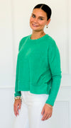 Brushed Melange Sweater - K Green-140 Sweaters-Zenana-Coastal Bloom Boutique, find the trendiest versions of the popular styles and looks Located in Indialantic, FL