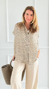 Velvet Whispers Button Down Top-110 Short Sleeve Tops-JODIFL-Coastal Bloom Boutique, find the trendiest versions of the popular styles and looks Located in Indialantic, FL