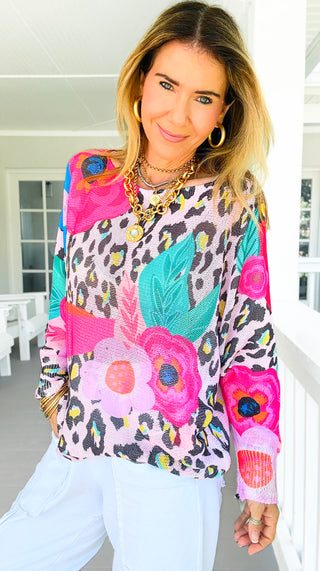Italian St Tropez Wild Bloom Sweater - Designed by CB.