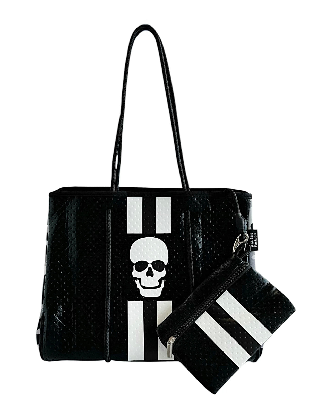 Cool Skull Tote Bag - Black-240 Bags-Peace Love Fashion-Coastal Bloom Boutique, find the trendiest versions of the popular styles and looks Located in Indialantic, FL