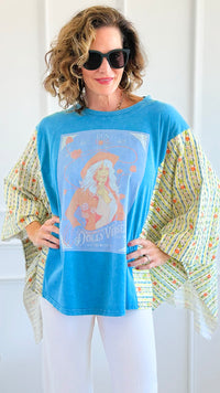 Dollyverse Kantha Poncho Top-150 Cardigan Layers-Blue Velvet-Coastal Bloom Boutique, find the trendiest versions of the popular styles and looks Located in Indialantic, FL