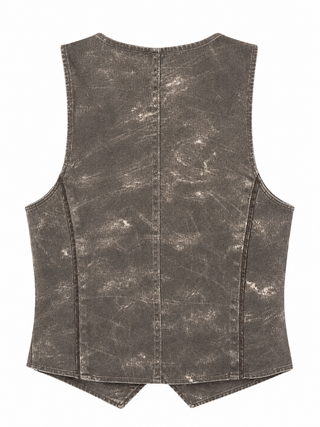 Off Duty Leather Trim Vest