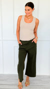Weekend Flow Pull-On Pants - Dark Olive-170 Bottoms/Shorts-YELETE-Coastal Bloom Boutique, find the trendiest versions of the popular styles and looks Located in Indialantic, FL