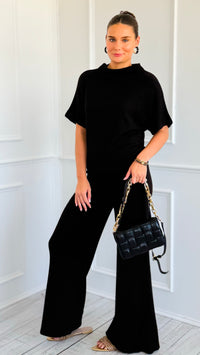 The Art of Staying In Set - Black-210 Loungewear/Sets-Zenana-Coastal Bloom Boutique, find the trendiest versions of the popular styles and looks Located in Indialantic, FL