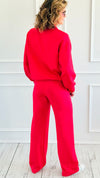 Scuba Luxe Zip Top & Pant Set-True Red-210 Loungewear/Sets-RAE MODE-Coastal Bloom Boutique, find the trendiest versions of the popular styles and looks Located in Indialantic, FL