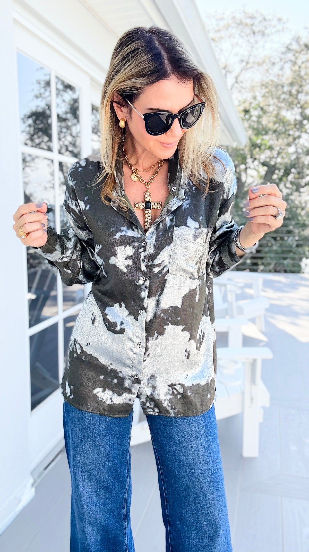 Shine Forward Shirt-110 Long Sleeve Tops-Umgee-Coastal Bloom Boutique, find the trendiest versions of the popular styles and looks Located in Indialantic, FL