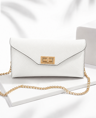 Evening Escape Italian Leather Bag- White