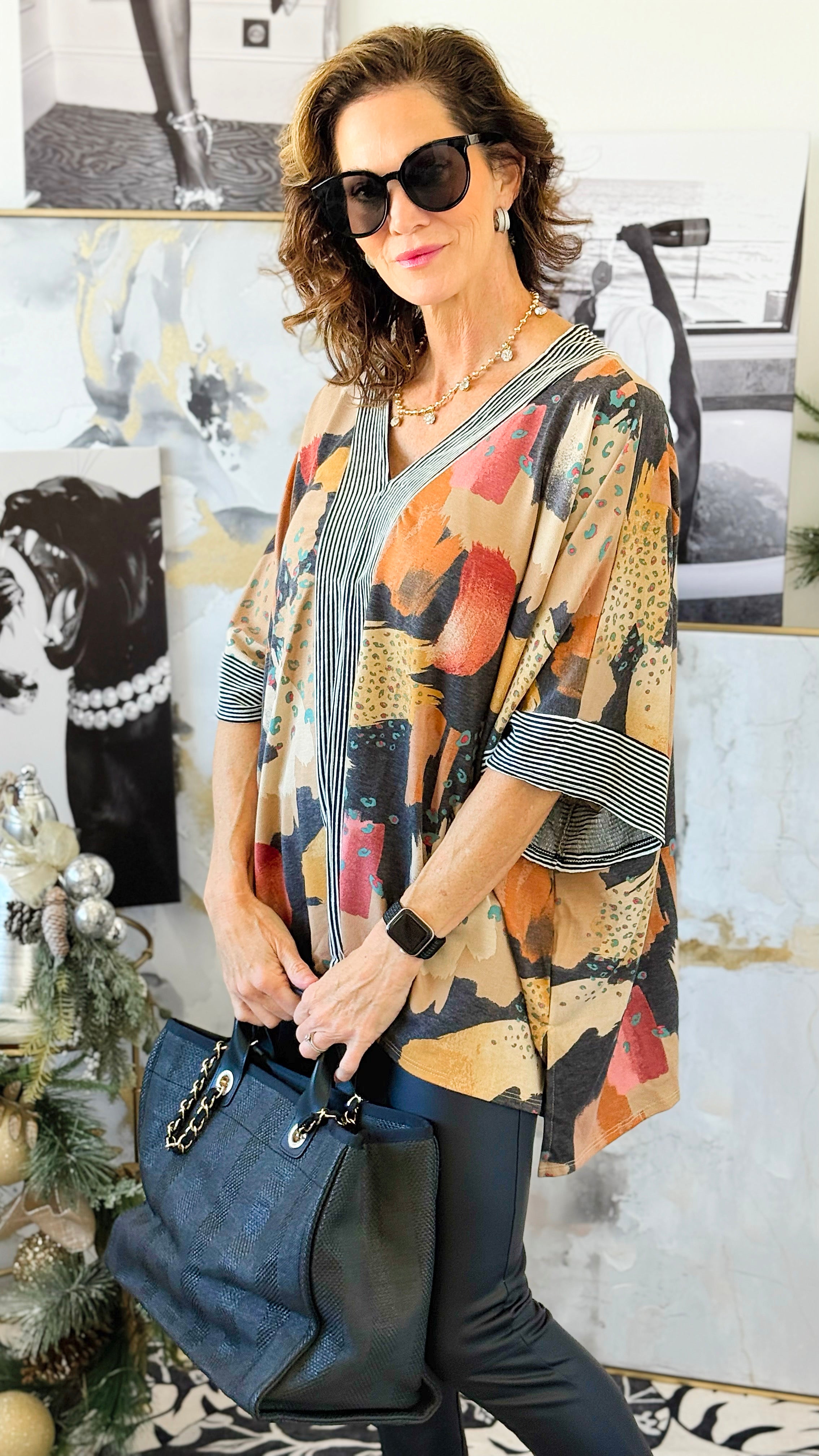 Capri Colorblock Poncho Top