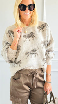 Mountain Cat Plush Sweater-140 Sweaters-Dreamers-Coastal Bloom Boutique, find the trendiest versions of the popular styles and looks Located in Indialantic, FL