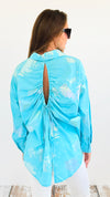 High-Shine Knot Blouse-130 Long Sleeve Tops-Hot & Delicious-Coastal Bloom Boutique, find the trendiest versions of the popular styles and looks Located in Indialantic, FL