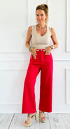 Hot Ticket Wide Leg Pants - Red-100 Pants-ENTRO-Coastal Bloom Boutique, find the trendiest versions of the popular styles and looks Located in Indialantic, FL