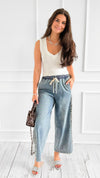 Wild Edge Wide-Leg Denim Pants-190 Denim-JODIFL-Coastal Bloom Boutique, find the trendiest versions of the popular styles and looks Located in Indialantic, FL