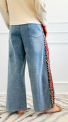 Wild Edge Wide-Leg Denim Pants - Red-190 Denim-JODIFL-Coastal Bloom Boutique, find the trendiest versions of the popular styles and looks Located in Indialantic, FL