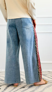 Wild Edge Wide-Leg Denim Pants - Red-190 Denim-JODIFL-Coastal Bloom Boutique, find the trendiest versions of the popular styles and looks Located in Indialantic, FL