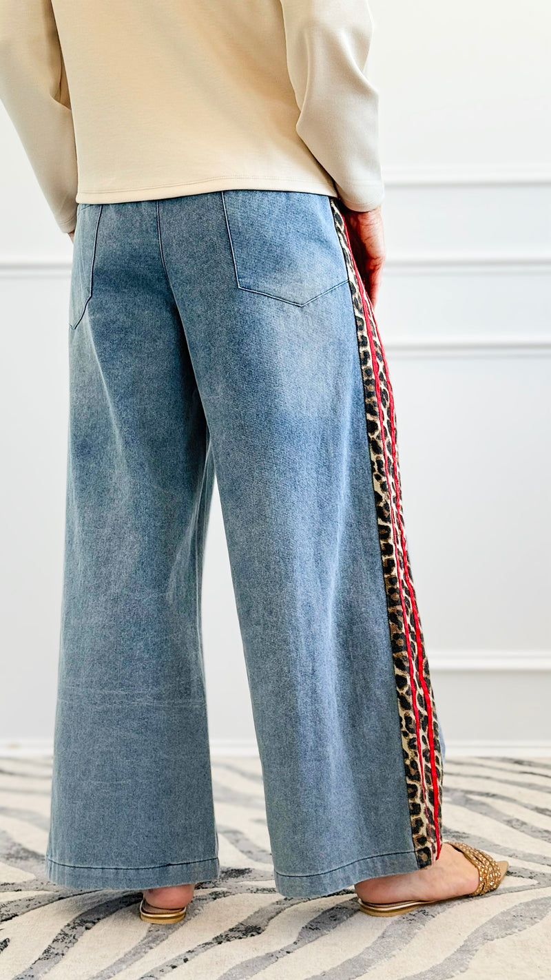 Wild Edge Wide-Leg Denim Pants - Red-190 Denim-JODIFL-Coastal Bloom Boutique, find the trendiest versions of the popular styles and looks Located in Indialantic, FL