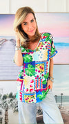 Tropical Printed Top-110 Short Sleeve Tops-Lovely Melody-Coastal Bloom Boutique, find the trendiest versions of the popular styles and looks Located in Indialantic, FL