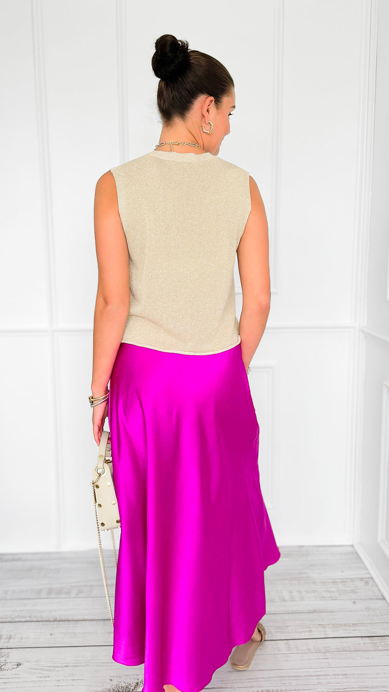Isabella Italian Skirt- Magenta-170 Bottoms-SEE YOU IN ROME-Coastal Bloom Boutique, find the trendiest versions of the popular styles and looks Located in Indialantic, FL
