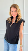 Play It Cool Half Zip Knit Top-140 Sweaters-White Birch-Coastal Bloom Boutique, find the trendiest versions of the popular styles and looks Located in Indialantic, FL