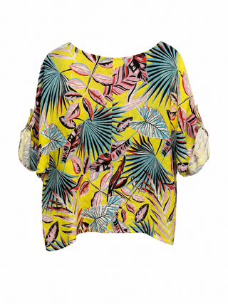 Palm & Paradise Linen Italian Top