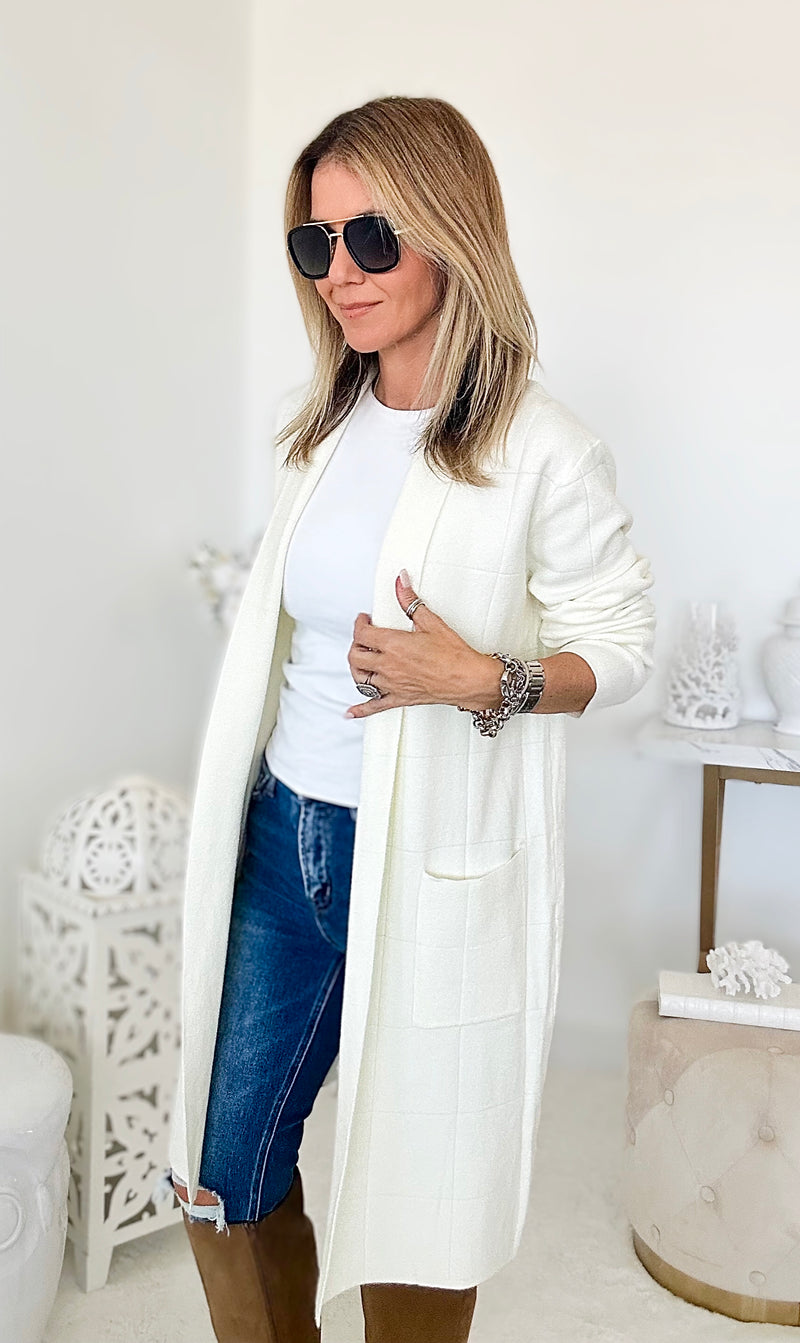 Block Party Italian Cardigan - Ivory-150 Cardigans/Layers-Germany-Coastal Bloom Boutique, find the trendiest versions of the popular styles and looks Located in Indialantic, FL