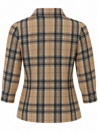 Twist Front Plaid Top