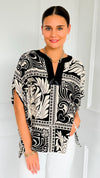 Sketchbook Stroll Popover Top-110 Short Sleeve Tops-GIGIO-Coastal Bloom Boutique, find the trendiest versions of the popular styles and looks Located in Indialantic, FL