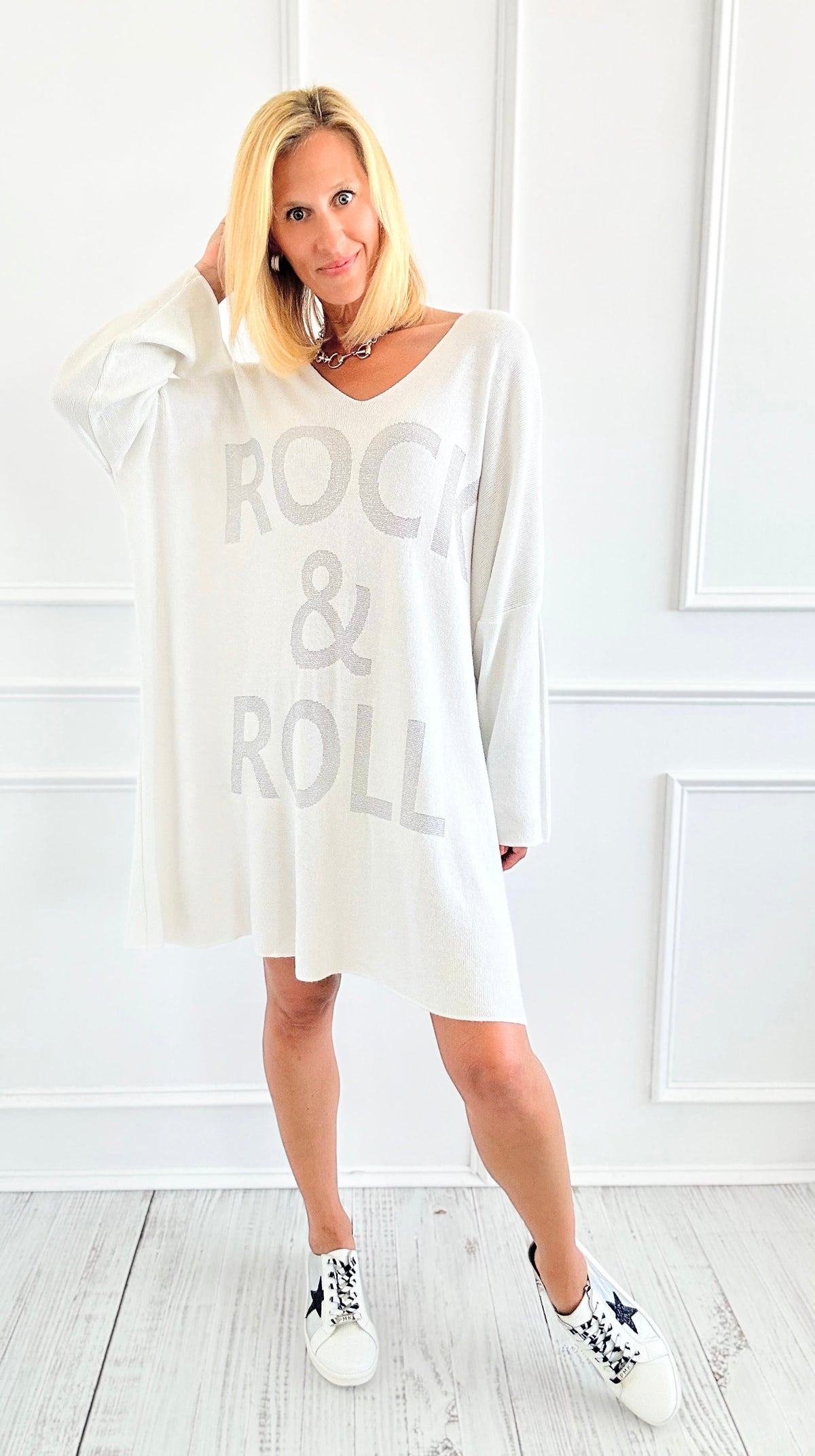 Rock & Roll Knit Dress-200 Dresses/Jumpsuits/Rompers-V6-Coastal Bloom Boutique, find the trendiest versions of the popular styles and looks Located in Indialantic, FL