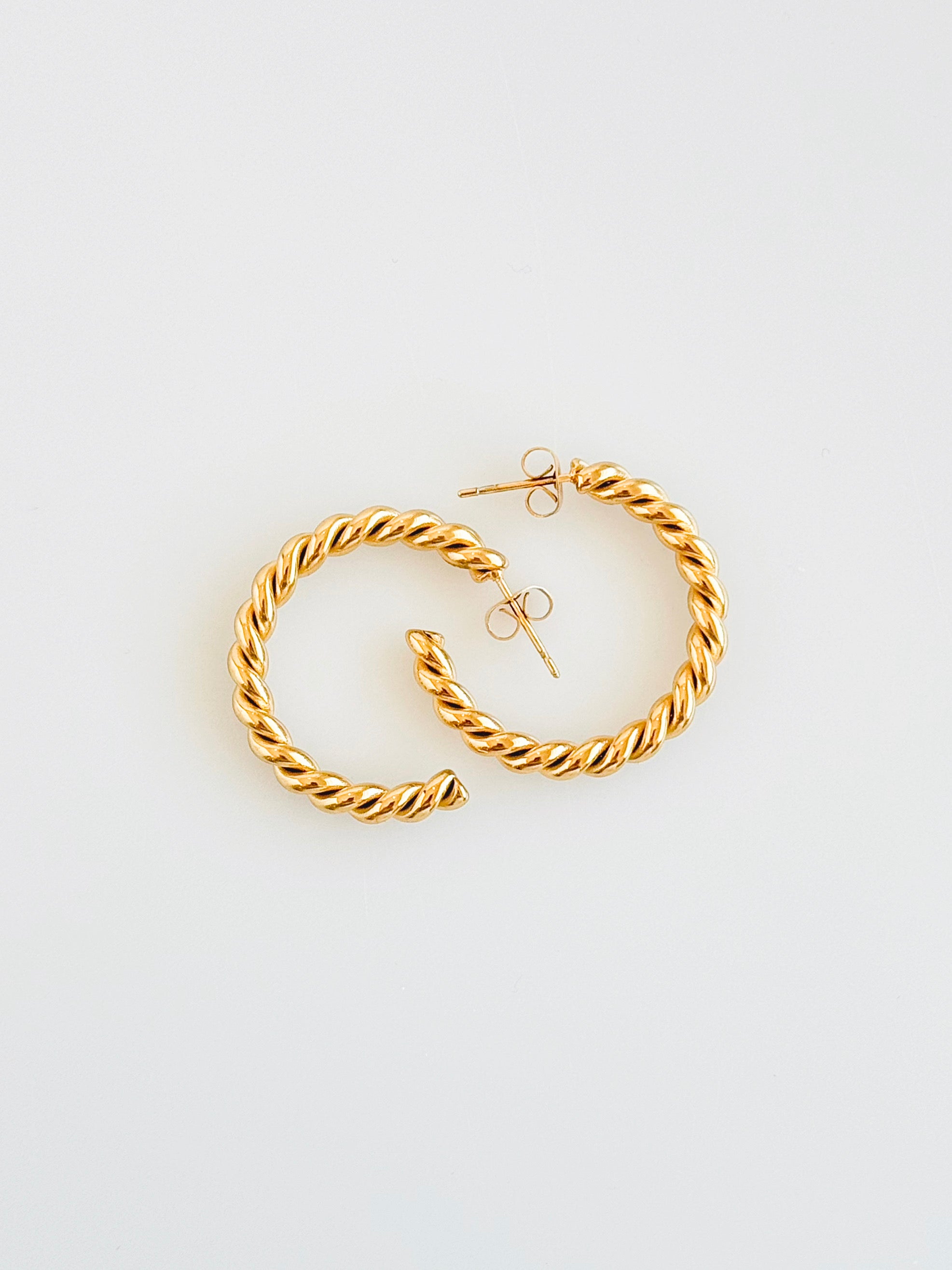 Stainless Steel Cable Twist 4MM Hoop Earring-230 Jewelry-NYC-Coastal Bloom Boutique, find the trendiest versions of the popular styles and looks Located in Indialantic, FL