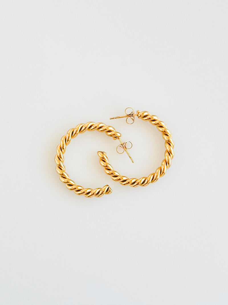 Stainless Steel Cable Twist 4MM Hoop Earring-230 Jewelry-NYC-Coastal Bloom Boutique, find the trendiest versions of the popular styles and looks Located in Indialantic, FL