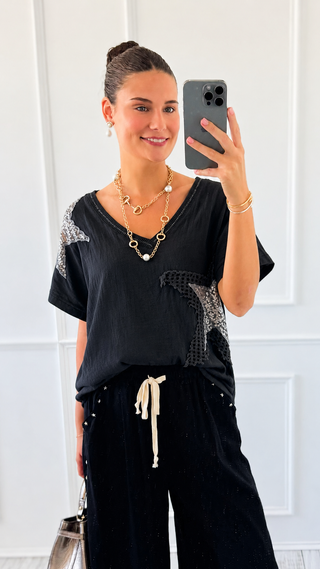 Written in the Stars Italian Top- Black