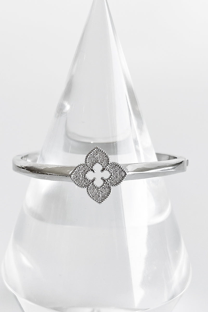 Micropave Clover Bangle Bracelet-230 Jewelry-NYC-Coastal Bloom Boutique, find the trendiest versions of the popular styles and looks Located in Indialantic, FL
