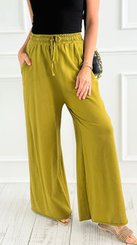 Relaxed Flare-Leg Italian Pant- Pistachio-100 Pants-AZUL MONACO-Coastal Bloom Boutique, find the trendiest versions of the popular styles and looks Located in Indialantic, FL