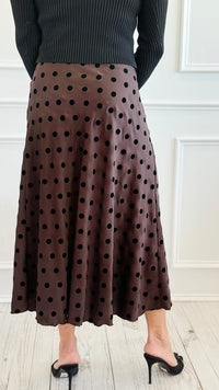 Charmed In Dots Italian Skirt-170 Bottoms-AZUL MONACO-Coastal Bloom Boutique, find the trendiest versions of the popular styles and looks Located in Indialantic, FL