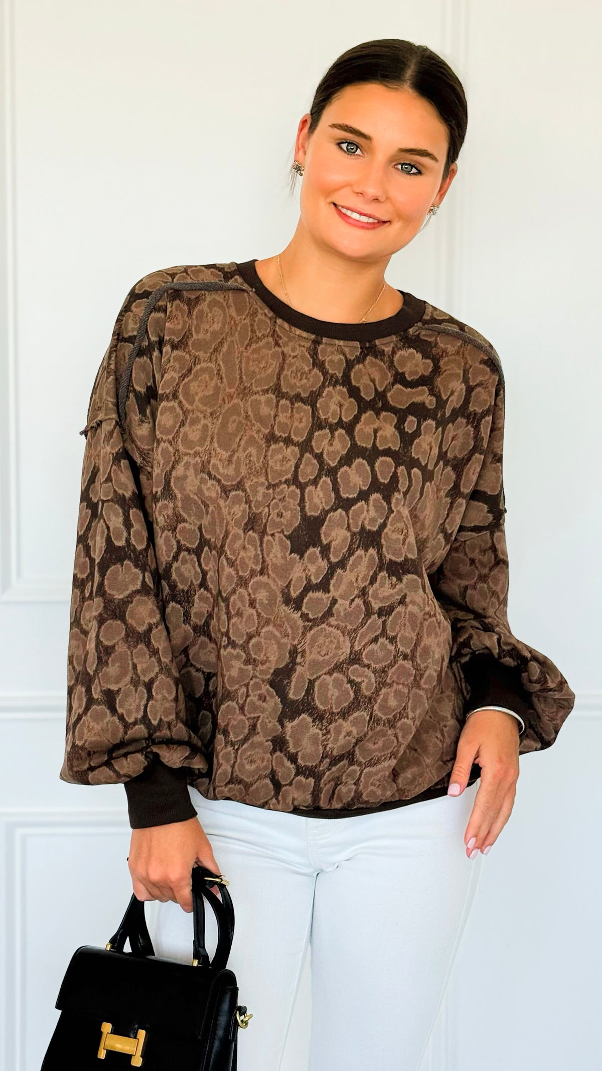 Paw Prism Italian Sweatshirt-Espresso-130 Long Sleeve Tops-Italianissimo-Coastal Bloom Boutique, find the trendiest versions of the popular styles and looks Located in Indialantic, FL