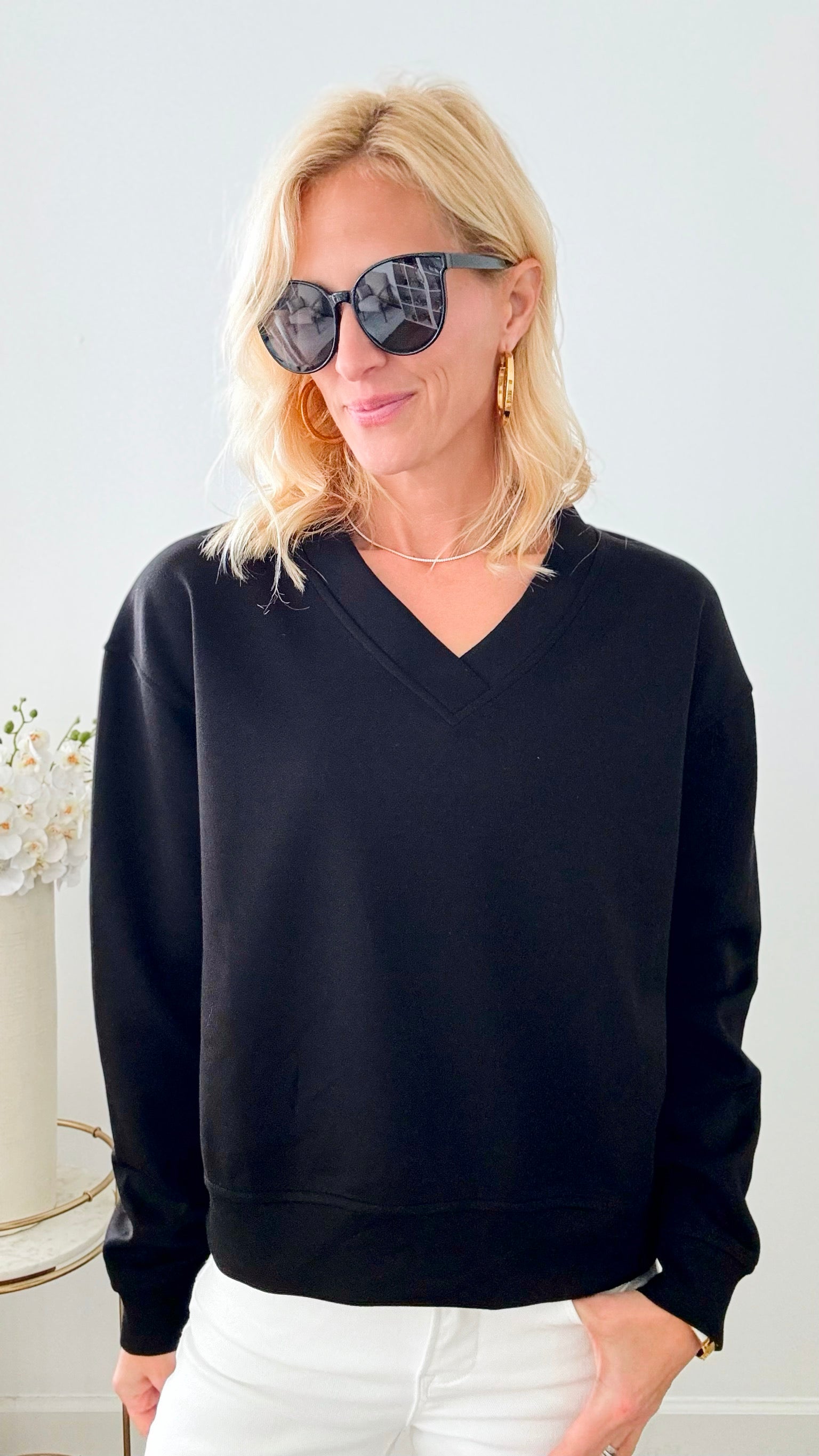 Butter Modal Pullover Top - Black-130 Long Sleeve Tops-Before You-Coastal Bloom Boutique, find the trendiest versions of the popular styles and looks Located in Indialantic, FL