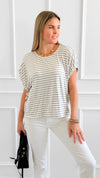 Breezy Striped Short Sleeve Top-110 Short Sleeve Tops-Haptics-Coastal Bloom Boutique, find the trendiest versions of the popular styles and looks Located in Indialantic, FL